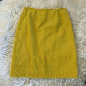 Anthropologie Maeve Size 0 Corduroy Mustard Yellow Super Wale Pencil Skirt